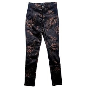 JC & JQ Jeans Women's Snake Print Skinny Leg Pants‎ Size L Black Brown Metallic
